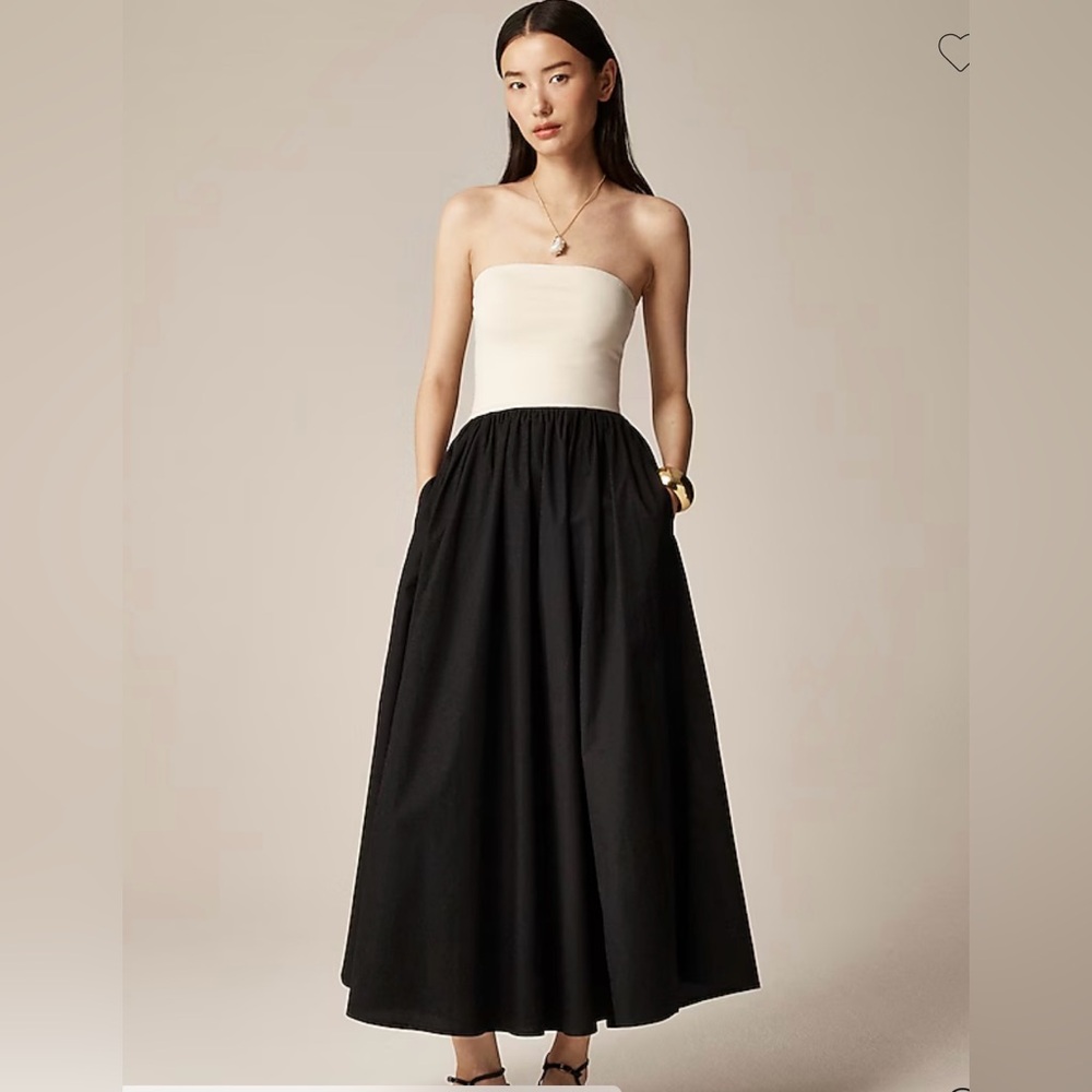 J. Crew Strapless colorblock mixy dress